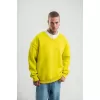 Geniş V yaka Kol Ribana Detaylı SweatShirt - Sarı