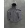 Kapüşonlu Üç İplik Penye Basic SweatShirt - Boyalı Gri