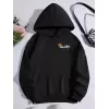 Kışlık Üç İplik Kapüşonlu SweatShirt - Siyah