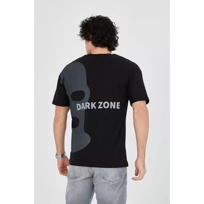 Erkek Baskılı T-Shirt - Siyah