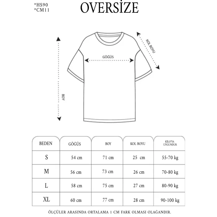 Unisex Basic Bisiklet Yaka Oversize T-Shirt - Siyah