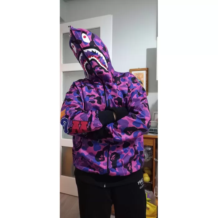 Unisex Pubg Bape x Shark Hoodie - Mor