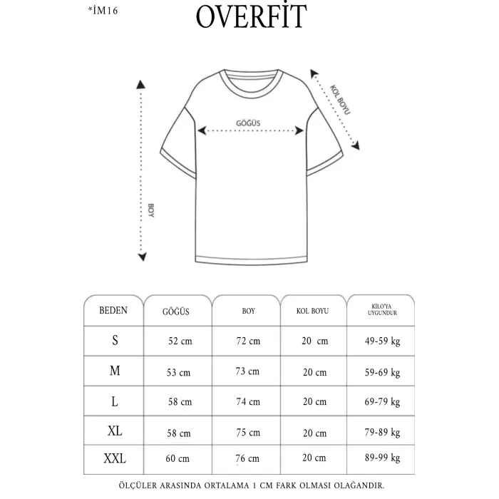 Unisex Düz Biskilet Yaka Oversize T-shirt - Gri