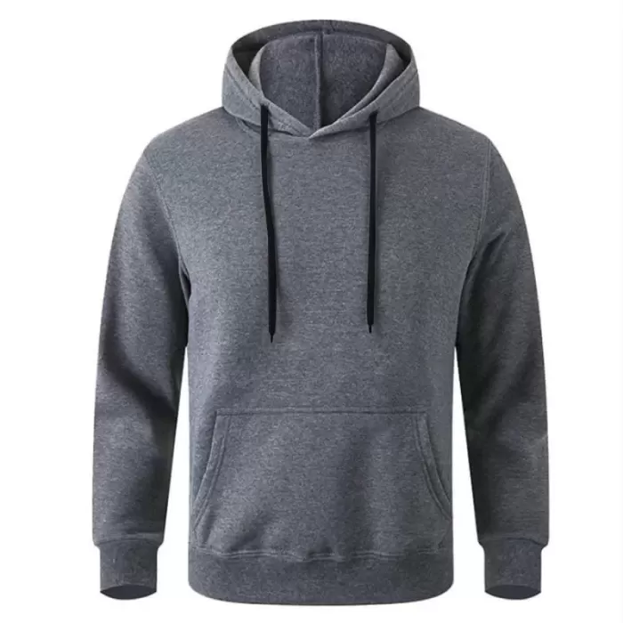 Erkek Uzun Kol Kapşonlu Basic Sweatshirt hoodie - Füme