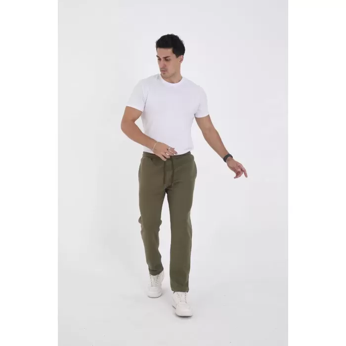 Unisex Üç İplik Basic Eşofman Pantolon - Haki