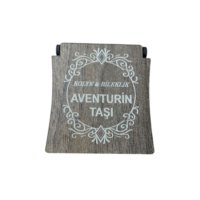 AHŞAP KUTULU AVENTURİN TAŞI KOLYE BİLEKLİK SET DOĞAL TAŞ