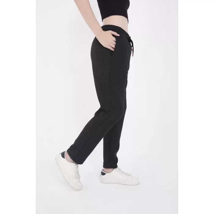 Unisex Üç İplik Basic Eşofman Pantolon - Antrasit