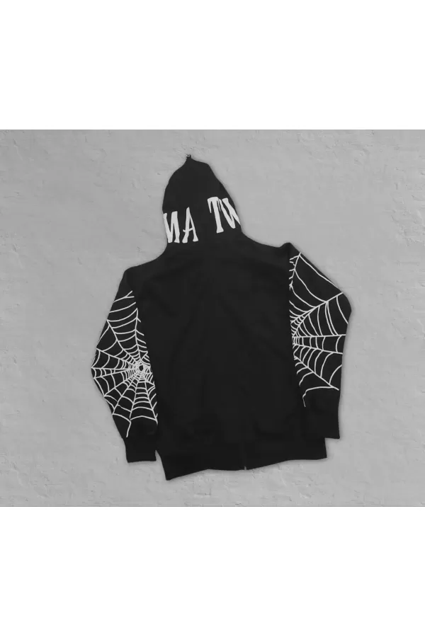 Kadın Bape Spider Baskılı Oversize Hırka - Siyah