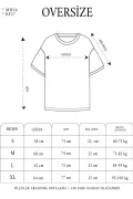 Unisex Yarım Fermuarlı Oversize Baskılı T-Shirt - Beyaz