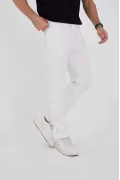 Unisex Üç İplik Basic Eşofman Pantolon - Beyaz