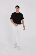 Unisex Üç İplik Basic Eşofman Pantolon - Beyaz