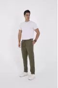 Unisex Üç İplik Basic Eşofman Pantolon - Haki