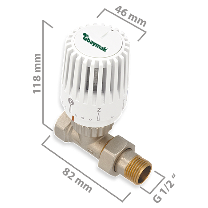 Baymak 1/2 DüzTermostatik Radyatör Vanası