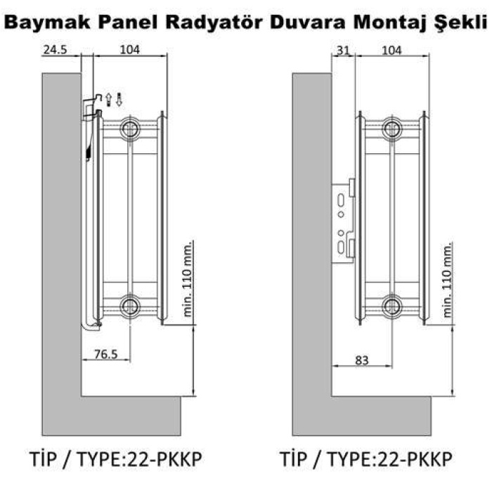 Baymak PKKP 600x600 Panel Radyatör