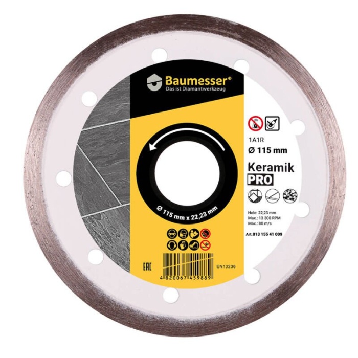 Baumesser 115x1,4x8x22,23 Seramik Kesimi için Elmas Testere