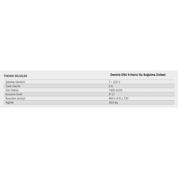 Demiriz DSU 6-Harici Su Soğutma Ünitesi