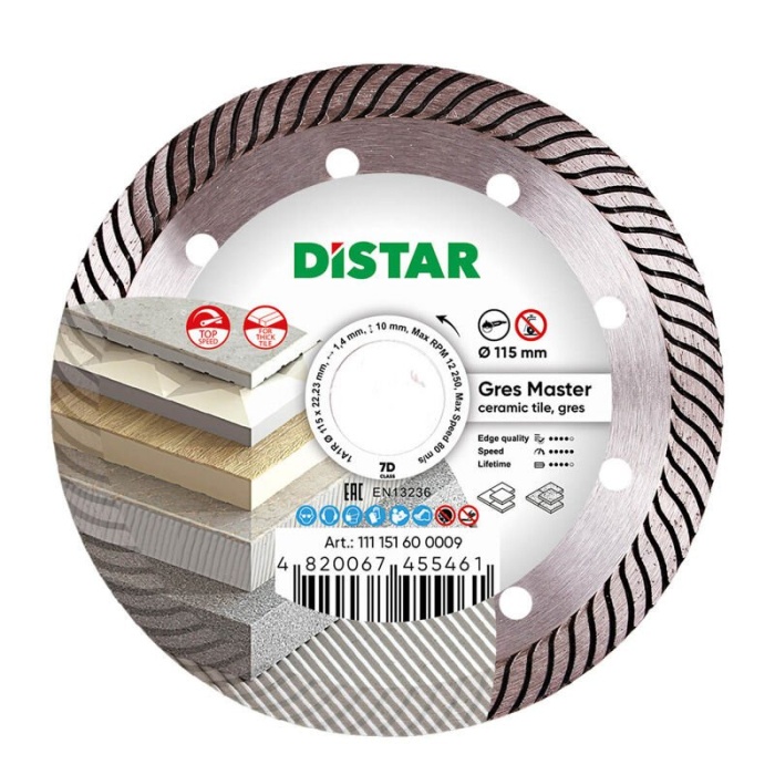 Distar 115x1,4x10x22,23mm Kuru Kesim Elmas Testere