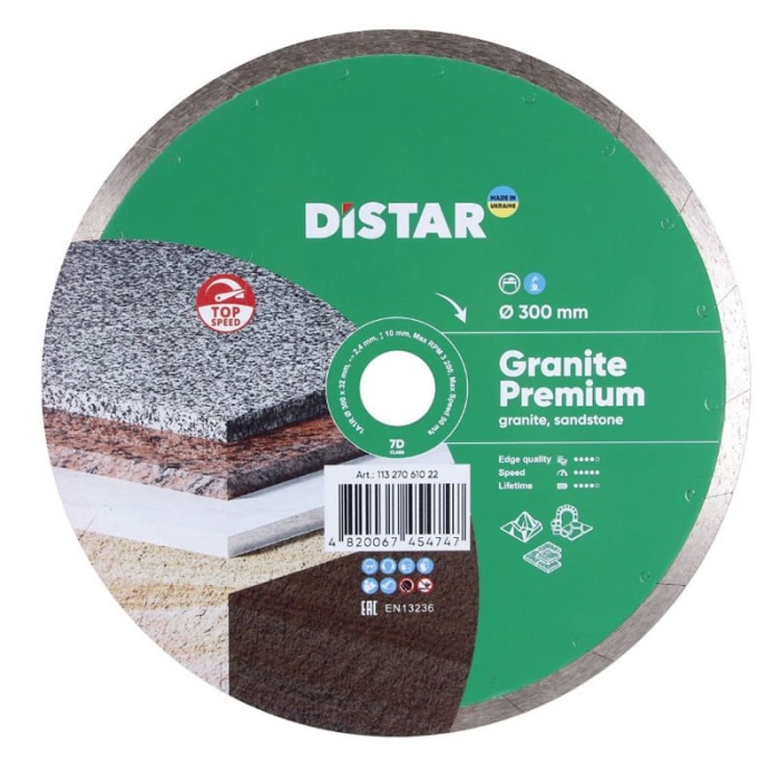 Distar 300x2,4x10x32/25,4 Granit Kesimi için Elmas Testere