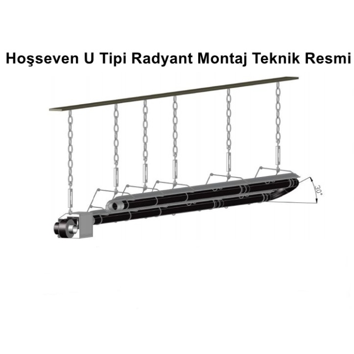 Hoşseven 22 KW U Tipi Borulu Radyant Isıtıcı 3,0 Mt