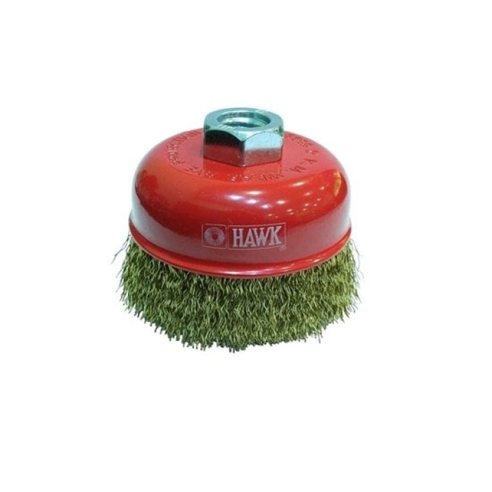 Hawk 10115 80 mm Dalgalı Sarı Telli Çanak Fırça