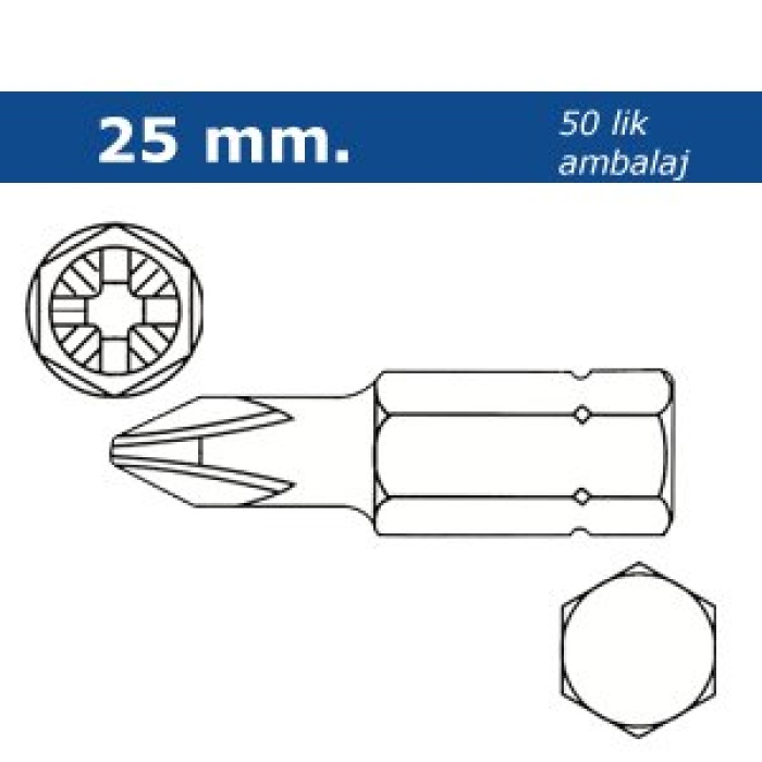 ProScr SCR03055 PH2 25mm Yıldız Bits Ucu