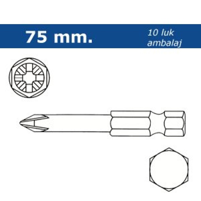 ProScr SCR03073 PH1 75mm Yıldız Bits Ucu