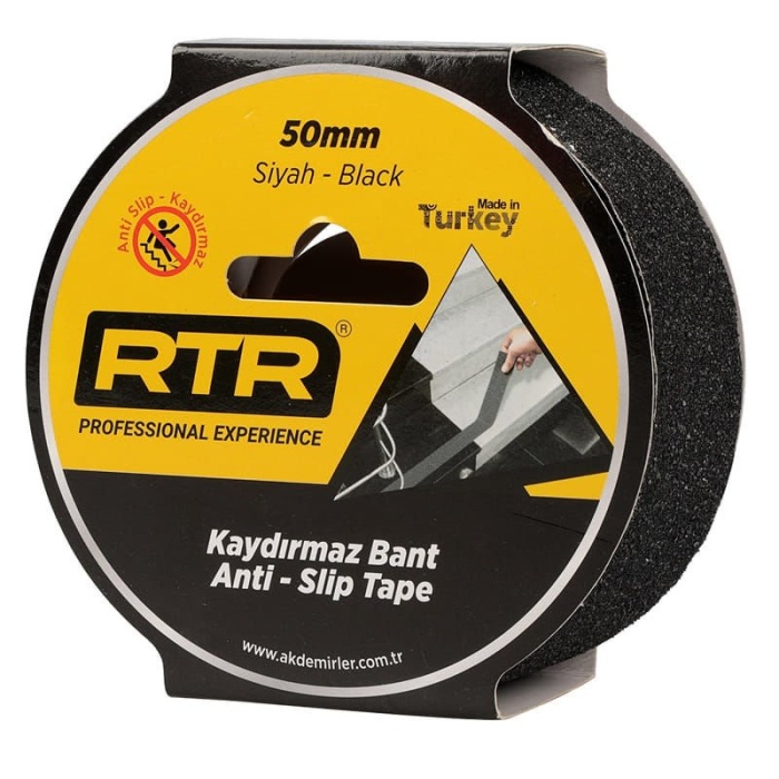 RTRMAX RNMK2515 25mm x 15Mt Merdiven Kaydırmaz Siyah Bant