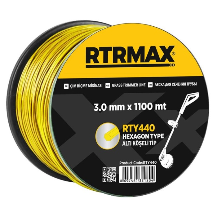 RTRMAX RTY440 3.0mmx1100m Tırpan Misinası Sarı Altıköşe