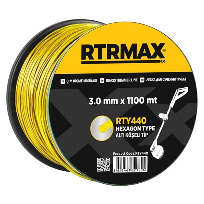 RTRMAX RTY445 3,5mmx825m Sarı Altıköşe Tırpan Misinası