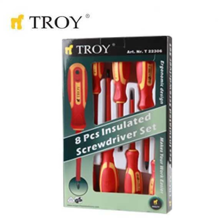 Troy 22306 İzoleli Tornavida Seti, 8 Parça