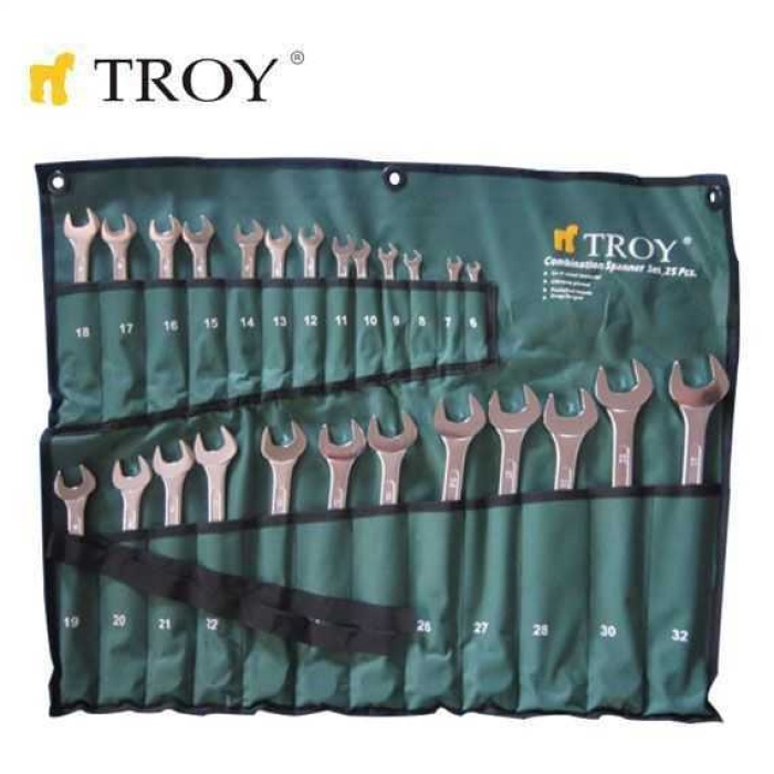 Troy 21525 Kombine Anahtar Takımı (25 Parça, 6-32mm)