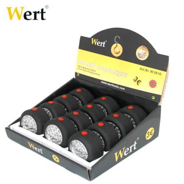 Wert 2616 Pilli Çalışma Lambası, 24 LED