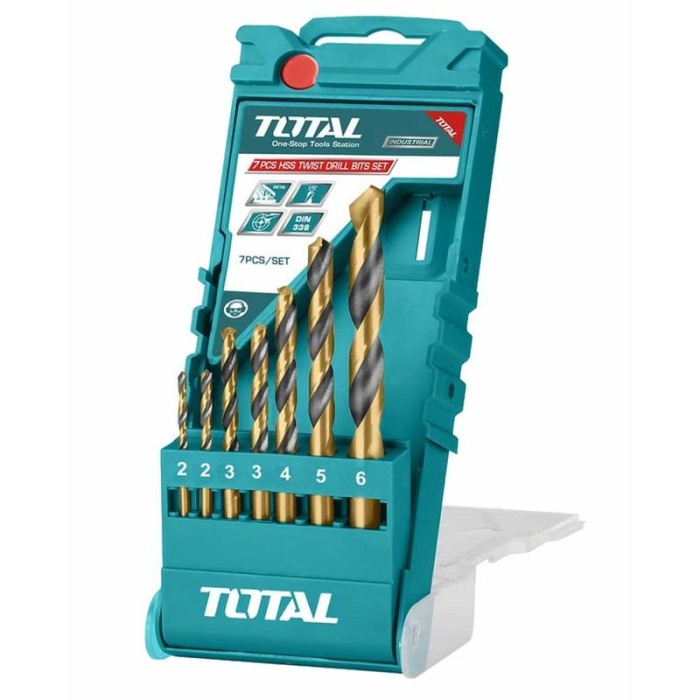 Total TACSD0075 7 Adet HSS Twist Matkap Bits Seti