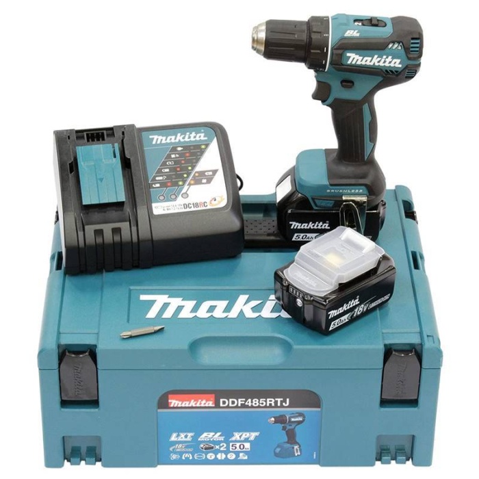 Makita DDF485RTJ 18V 5.0Ah Akülü Brushless Darbesiz Matkap Vidalama