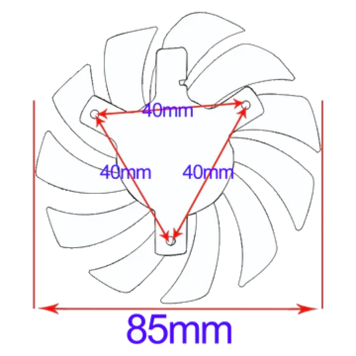 MasterFox MF-GF-30 FD7010H12S 85mm Ekran Kartı Fanı