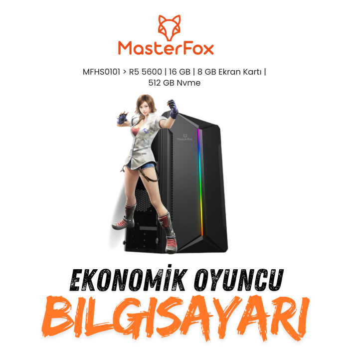 MasterFox HS0101 Amd R5 5600 / 16 GB Ram / 8 Gb Ekran Kartı / 512Gb Nvme Hazır Sistem Bilgisayar