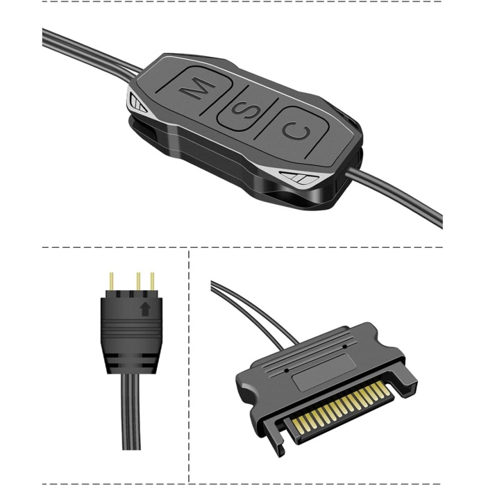 MasterFox ARGB Denetleyici 5V 3Pin - SATA Power Mini RGB Denetleyici