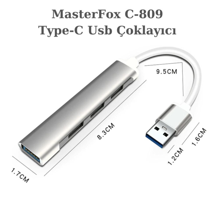 MasterFox C-809 Type-C To 4x Usb ( 1x 3.0 3x 2.0)  Çevirici Hub Adaptör