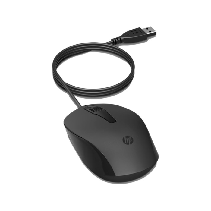 HP 150 240J6AA Siyah Kablolu Optik Kablolu Mouse 1600 DPI Optik Sensörlü