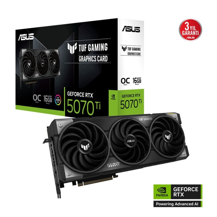 ASUS TUF Gaming GeForce RTX 5070 Ti 16GB GDDR7 OC Edition 256Bit DLSS 4 NVIDIA Ekran Kartı