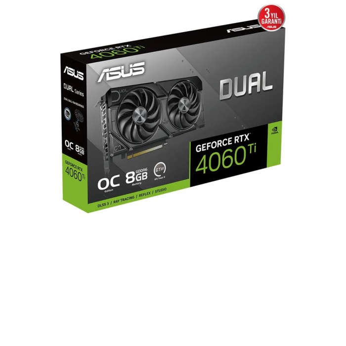 Asus Dual GeForce RTX4060TI EVO OC 8GB DUAL-RTX4060TI-O8G-EVO GDDR6 128Bit Ekran Kartı