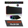 Rgb Mouse Pad Led Işıklı Baskısız Siyah Renk Gaming Mousepet 70x30