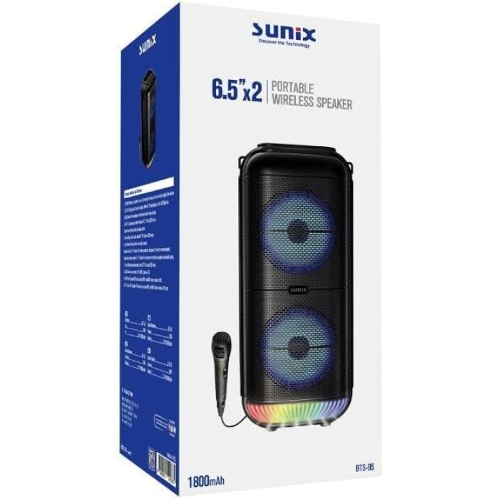 1800 Mah 6,5 Mikrofonlu Led Işıklı Bluetooth Hoparlör BTS-95