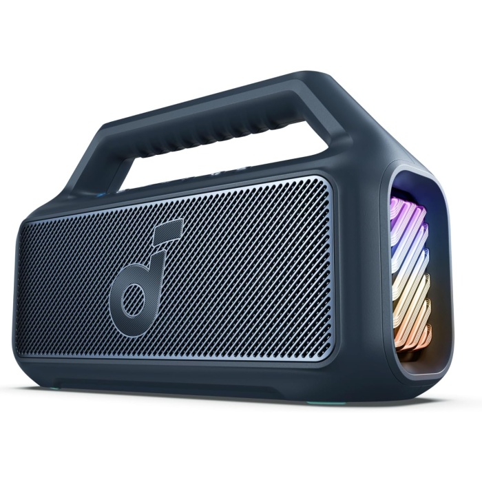 Boom 2 Bluetooth Hoparlör, 24 Saat Çalışma Süresi, 80W, RGB, 2.1 Stereo, IPX7, BassUp 2.0, Özelleştirilebilir EQ, Mavi