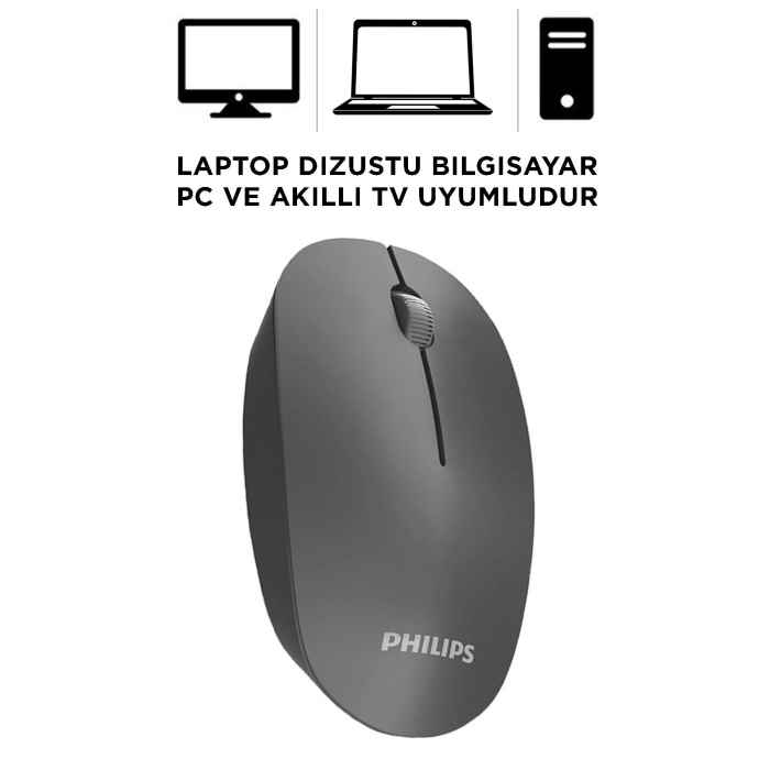 Sessiz Kablosuz Wireless Mouse 2.4Ghz 1600 Dpi Siyah ( Usb alıcısı kapağın içindedir )