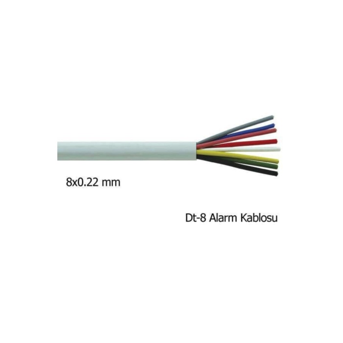 Kablosu 1000v Dt8 Diafon 8x0.22 50 Metre Diafon Alarm Kablosu Dt-8