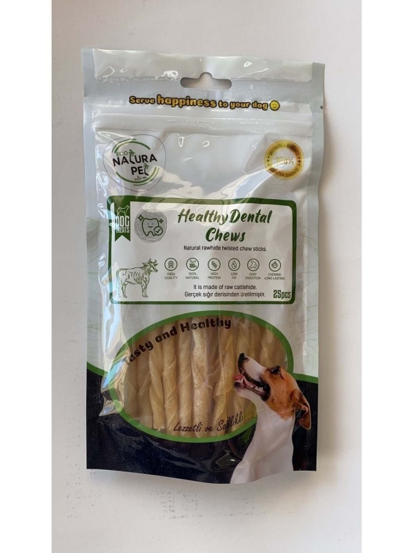 Eco Healty Dental Chews Natural Burgu Kemik 13 cm 25*li 150gr