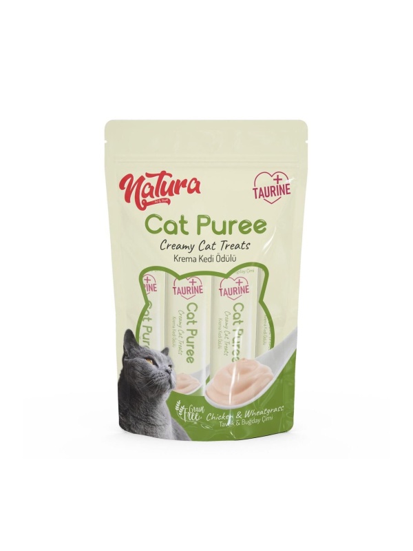 Cat Puree Tavuk & Buğday Çimi 5*12 gr