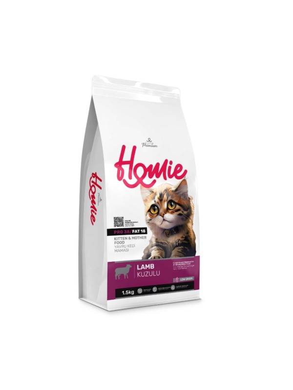 Homie Super Premium Kuzu Etli 1.5 kg Anne ve Yavru Kedi Maması