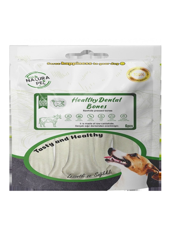 Eco Natura Pet Healty Dental Bones Beyaz Pres Kemik 8cm 6lı 120gr